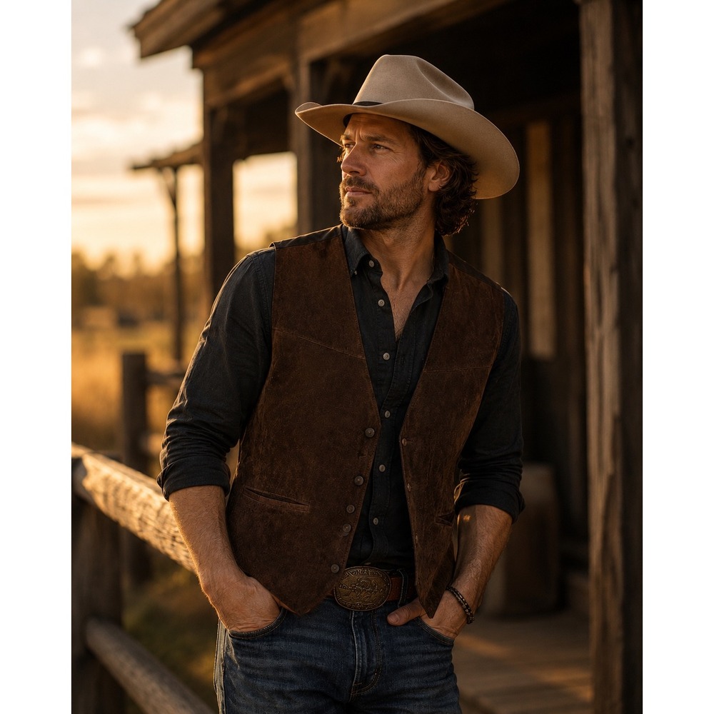 Scully BOAR SUEDE Western Vest XXL Oklahoma‎ COWBOY RANCH SNAP MEN ESPRESSO